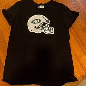 Woman's Official NFL NY Jets   Glitter Football Helmet T-Shirt